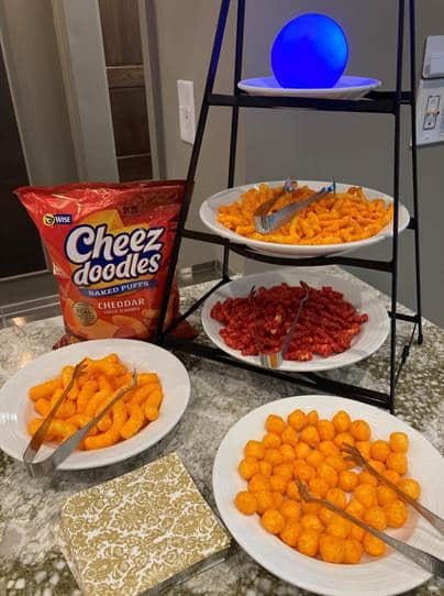 Cheese Doodles in a 3 tier display