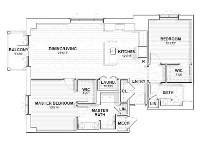 Lattimore Charlotte Independent Living Apartment Floor Plan