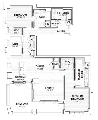 Rutherford Charlotte Independent Living Apartment Floor Plan