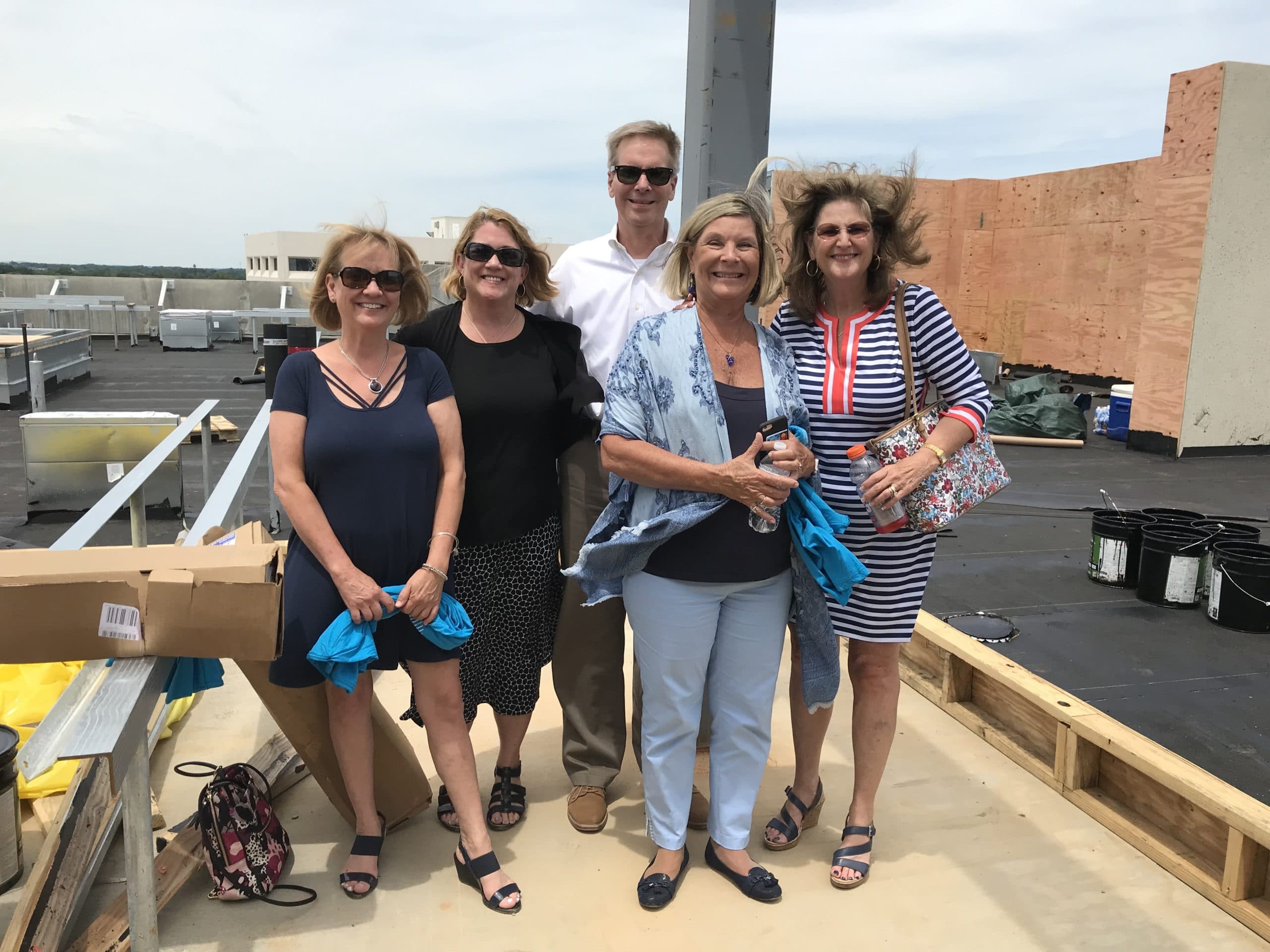 group of people at a construction site