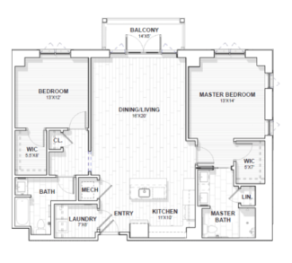 Madison Charlotte Independent Living Apartment Floor Plan