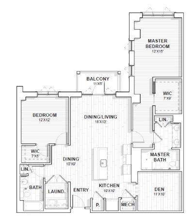 Pinehurst Charlotte Independent Living Apartment Floor Plan